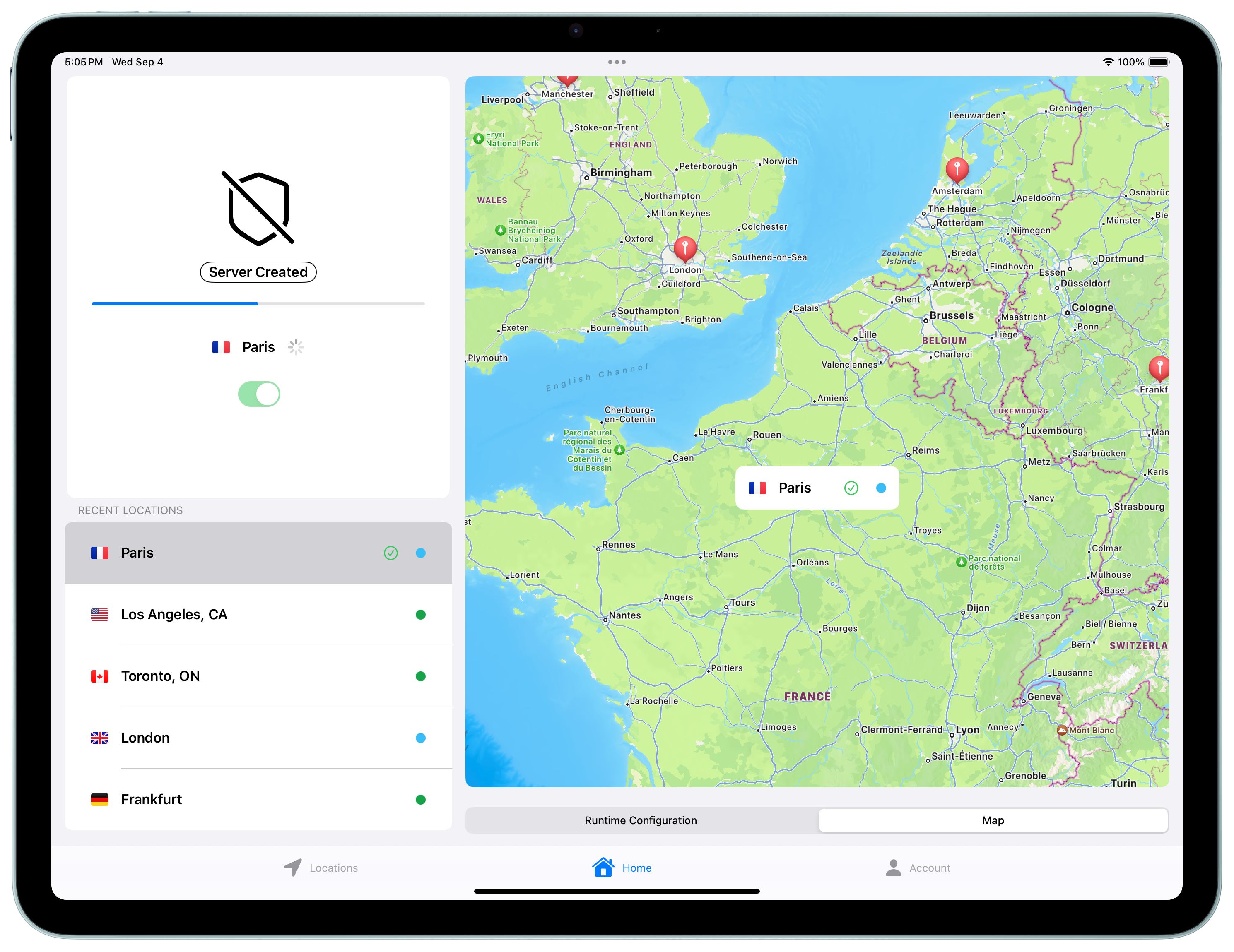 Santiago VPN on iPad