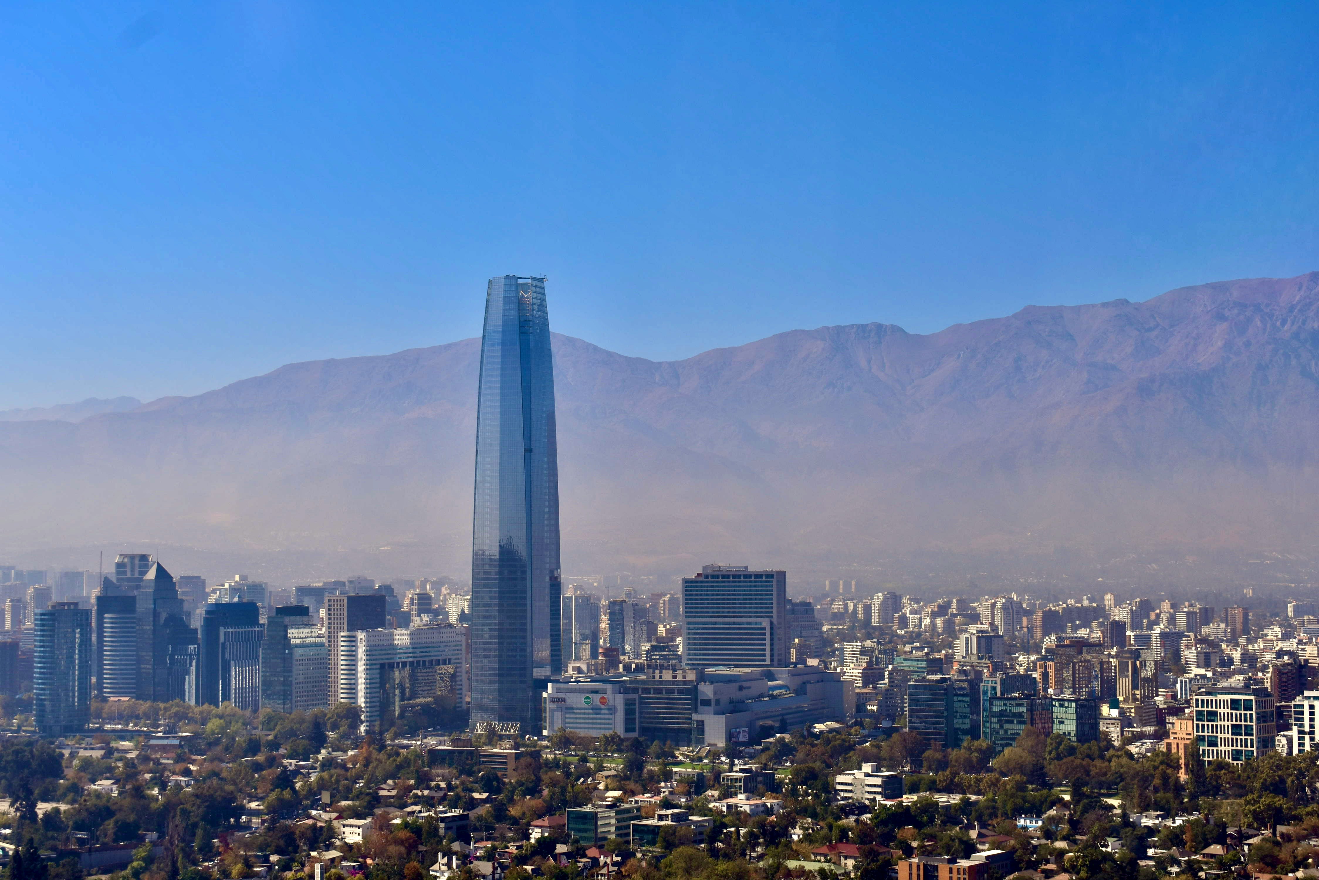 Santiago with Andes Mountains